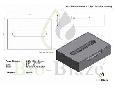 Black Box for Bio Blaze 2 Liter Bloc Burner and Insert