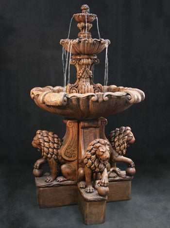 Extra Large Vesuvio Fountain with Lion Pedestals