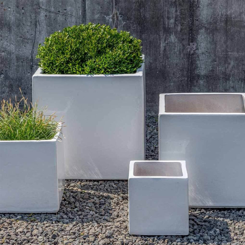 stainless steel plant pots Hancock Planter Set of 4 Campania International Metal Grey