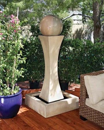 Large I with Ball Outdoor Fountain