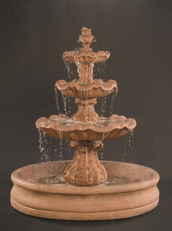 Italian 3-Tier Outdoor Water Fountain with 55" Basin